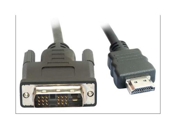 HDMI kabel A han - DVI-D han, 3 meter HDMI M - DVI M (18+1)